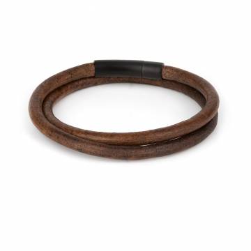 arcas antique brown round leather wrap bracelet 2