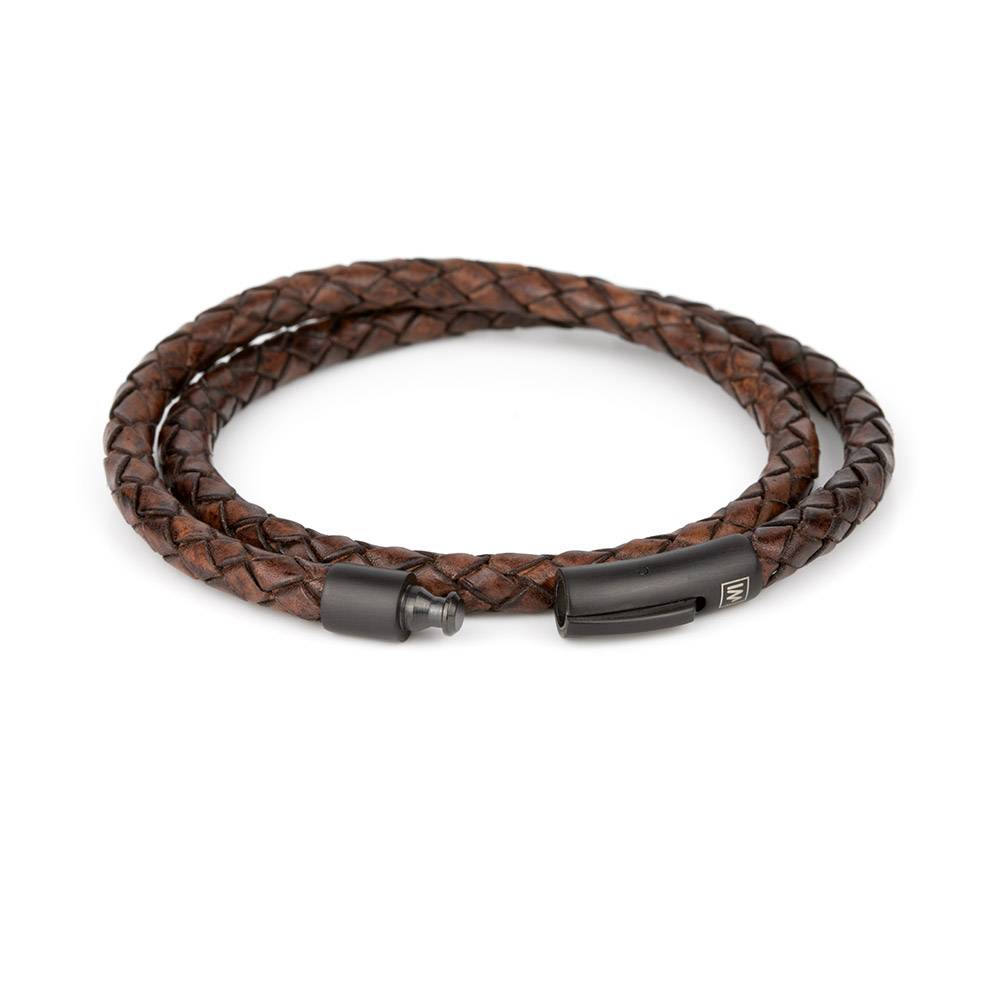 Arcas Cognac Braided • Leather Bracelet | INMIND Handcrafted Jewellery
