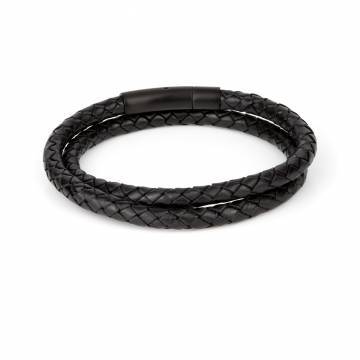 arcas black braided leather wrap bracelet 2