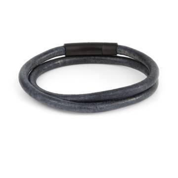 arcas denim blue round leather wrap bracelet 2