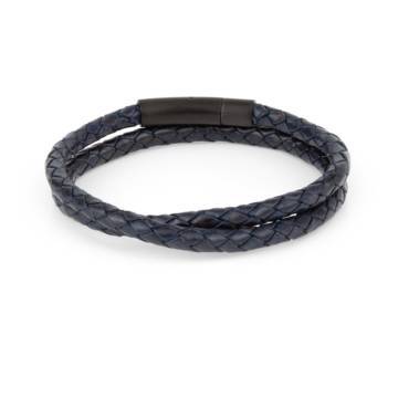 arcas midnight blue braided leather wrap bracelet 2
