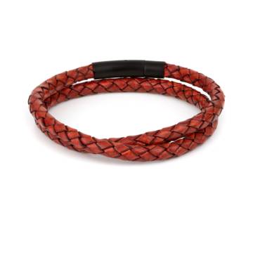 arcas red braided leather wrap bracelet 2