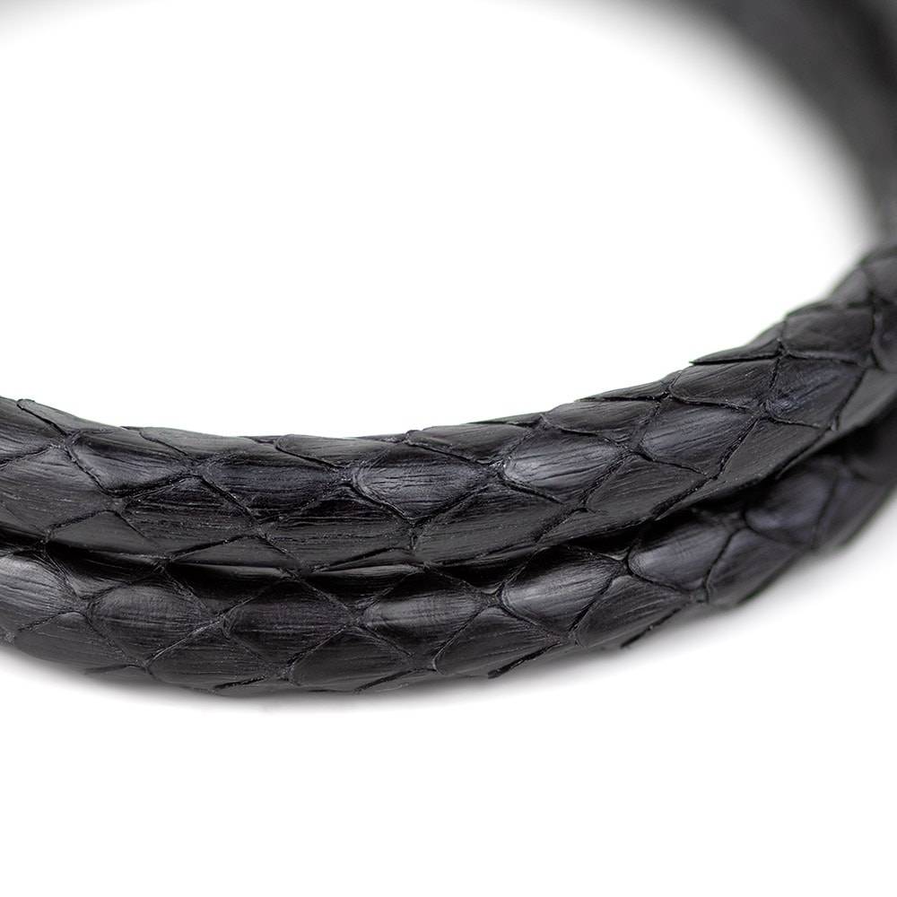 12 mm wide Details about  / Double Python Leather Bracelet with Magnetic Clasp