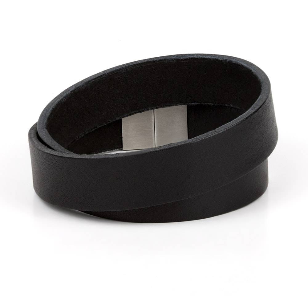 High Quality Stainless Steel Leather Bracelet Men Classic Fashion Magnet  Buckle
