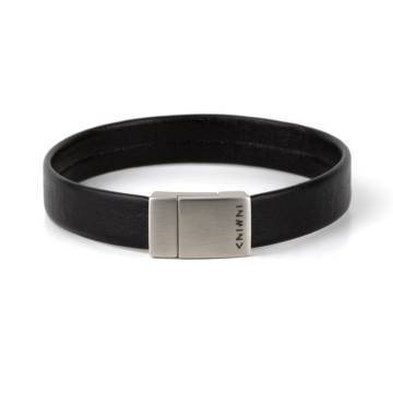 "Less Is More" - Leather Bracelet, Single Wrap Stainless Steel Clasp