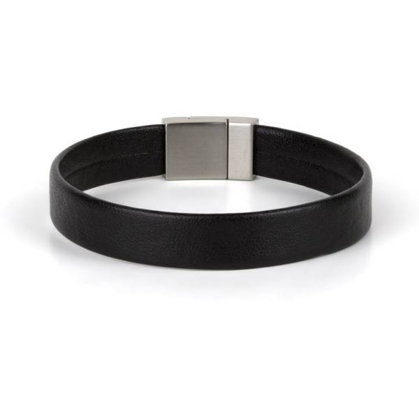 "Less Is More" - Leather Bracelet, Single Wrap Stainless Steel Clasp