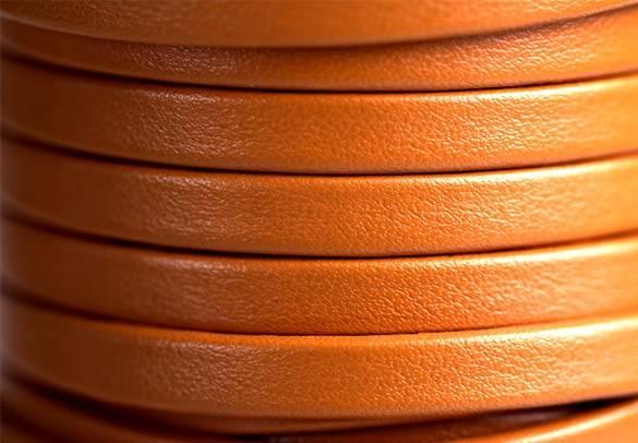 Orange Flat Leather