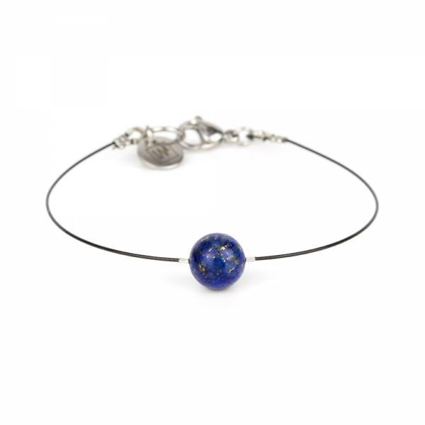 "Lapis Lazuli Mini Cosmo" - Women's Beaded Minimalist Bracelet, Zodiac Bracelet, Stainless Steel