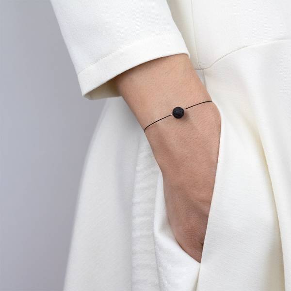 "Lava Stone Mini Cosmo" - Women's Beaded Minimalist Bracelet, Zodiac Bracelet, Stainless Steel