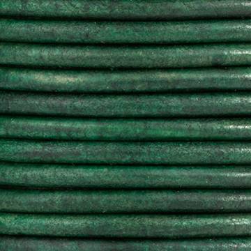 Antique Green Round Leather