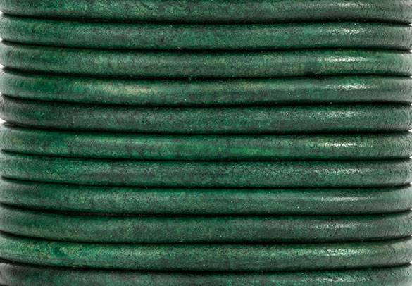 Antique Green Round Leather