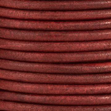 Antique Red Round Leather