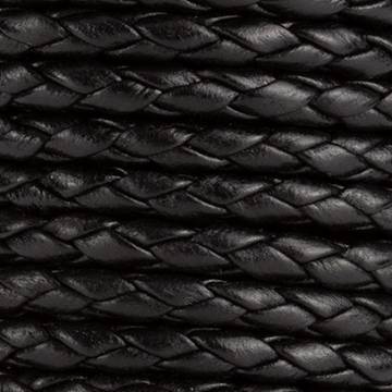 Black Braided Nappa Leather
