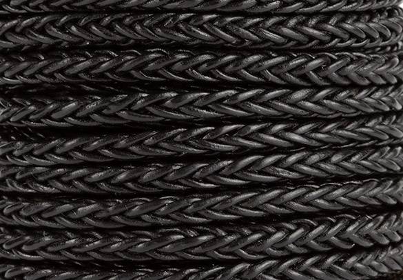 Black Square Braided Leather