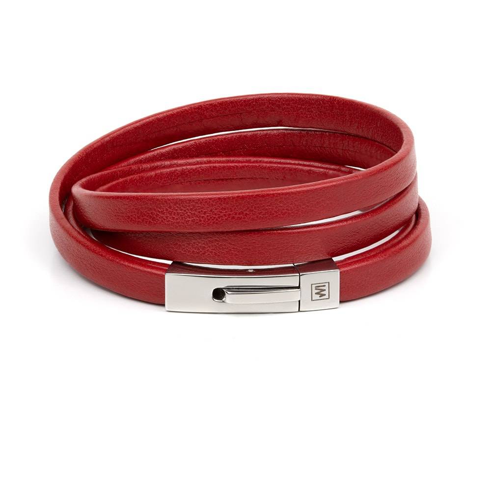 INMIND Handcrafted Jewellery Red Passion Leather Bracelet
