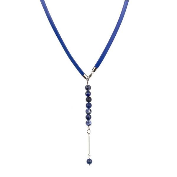 "Royal Blue" - Sodalite and Lapis Lazuli Beaded Leather Wrap Bracelet as Necklace