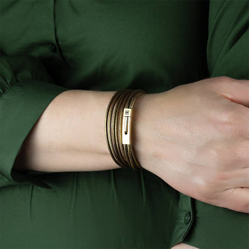 Slim Rose Gold • Leather Bracelet | INMIND Handcrafted Jewellery Thin Leather Multi-Layered Bracelet, Double Wrap