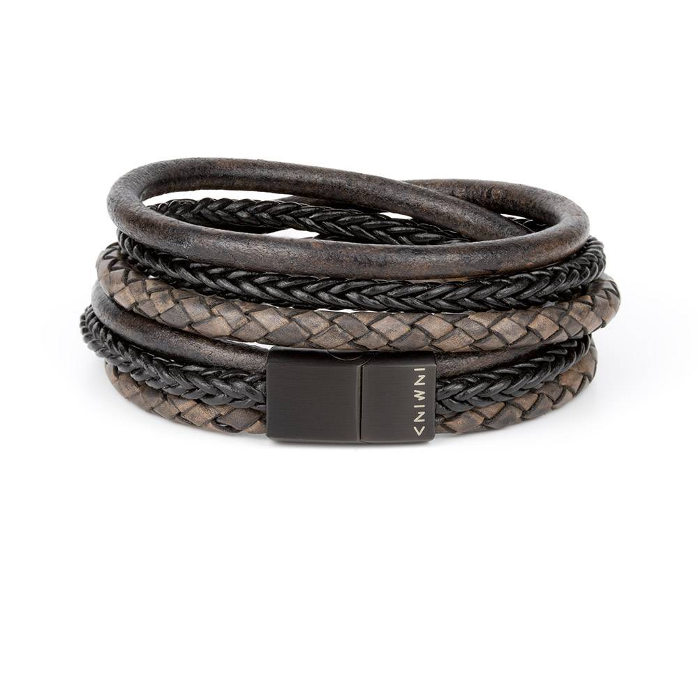 Saint Laurent Opyum Double Wrap Leather Bracelet in White | Lyst