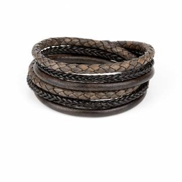 twosix antique black leather wrap bracelet 2
