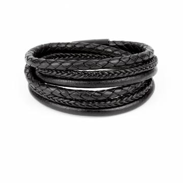 twosix black leather wrap bracelet 2